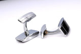 Black/Silver Square Emboss Spots Pattern Cuff-links - 5 double/wholesale