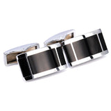 Black/Silver Square Emboss Spots Pattern Cuff-links - 5 double/wholesale