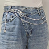 Metal Belts For Women Vintage Pin Buckle Waistband Body Chain Waist