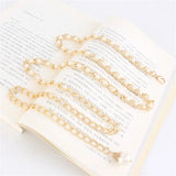 Metal Pearl Waist Chain Belt Women Hip Corset Waistband Dress Tassel Chain Strap