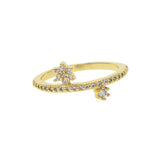 Micro Pave cz Crystal Star Snowflake Midi Rings for Women