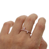 Micro Pave cz Crystal Star Snowflake Midi Rings for Women