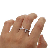 Micro Pave cz Crystal Star Snowflake Midi Rings for Women