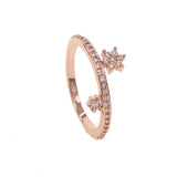 Micro Pave cz Crystal Star Snowflake Midi Rings for Women