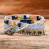 3-Layer Heart Shape Calcite Stone Bracelet for Lover