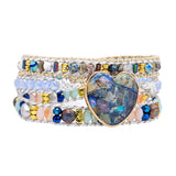 3-Layer Heart Shape Calcite Stone Bracelet for Lover
