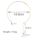 Moon Water Drop Crystal Choker Necklace for Women Wedding Jewelry