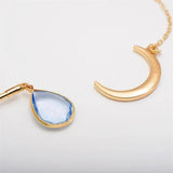 Moon Water Drop Crystal Choker Necklace for Women Wedding Jewelry