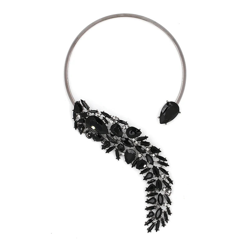Multicolor Crystal Bijoux Choker Necklace Torques For Women