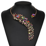 Multicolor Crystal Bijoux Choker Necklace Torques For Women