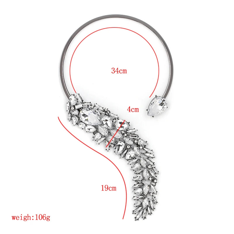 Multicolor Crystal Bijoux Choker Necklace Torques For Women
