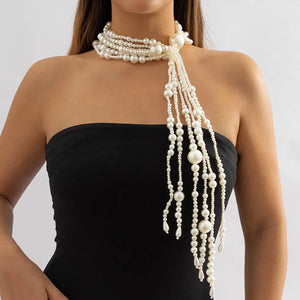 Vintage Tassel Beads Choker Necklace