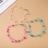 Vintage Flower Butterfly Pearl Choker Necklace Wedding Jewelry
