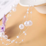 Vintage Flower Butterfly Pearl Choker Necklace Wedding Jewelry