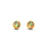 Opal Stud Earrings Sterling Silver Gemstone 5mm Jewelry for Women Wedding Gift