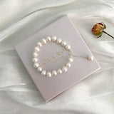 Natural Fresh Water Grey Pearl Adjustable Pendant Bracelet