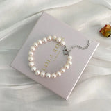 Natural Fresh Water Grey Pearl Adjustable Pendant Bracelet