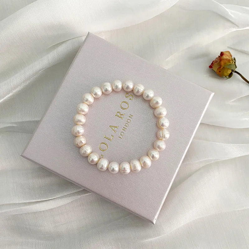 Natural Fresh Water Grey Pearl Adjustable Pendant Bracelet