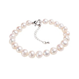 Natural Fresh Water Grey Pearl Adjustable Pendant Bracelet