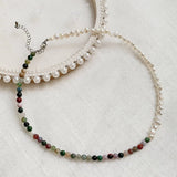 Freshwater Pearl Necklace Green Aventurine Stone Choker Wedding Jewelry