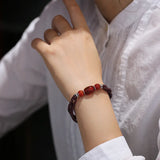 Red Garnet Jade Chalcedony Bracelet Crystal Beaded Birthday Jewelry