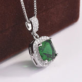925 Silver Necklace Pendant with Zircon Gemstones for Women