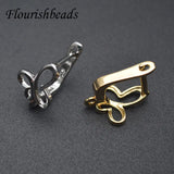 Nickel Silver Butterfly Earring Hooks DIY Jewelry Making 30pcs/lot