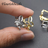 Nickel Silver Butterfly Earring Hooks DIY Jewelry Making 30pcs/lot