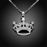 Noble Crown CZ Pendant Necklace 925 Sterling Silver
