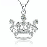 Noble Crown CZ Pendant Necklace 925 Sterling Silver