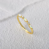 Opal Crystals Rings 925 Sterling Silver Wedding Statement Jewelry