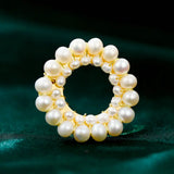 Natural Pearl Round Brooch Pin Fine Jewelry accessory