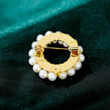 Natural Pearl Round Brooch Pin Fine Jewelry accessory