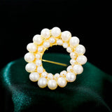 Natural Pearl Round Brooch Pin Fine Jewelry accessory