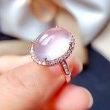 Pink Quartz Diamond Pendant Necklace 18k Rose Gold Filled