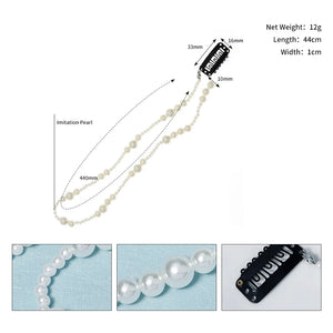 Pearl Braided Chain Hairpin Tassel Hair Clip for Women