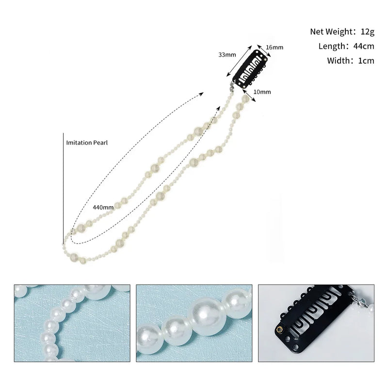 Pearl Braided Chain Hairpin Tassel Hair Clip for Women