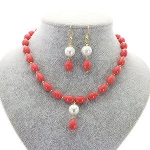 Pearl Coral Necklace Pendant Earrings 14 Styles Women Girl Glamour Accessories