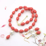 Pearl Coral Necklace Pendant Earrings 14 Styles Women Girl Glamour Accessories