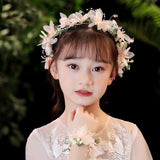 Pearl Crowns Flower Wreath Headband Bridal Hair Headdress