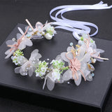 Pearl Crowns Flower Wreath Headband Bridal Hair Headdress