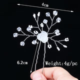 Pearl Crystal Bead Jewelry Bride Tiara Wedding U-Shape Hair Pins