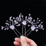 Pearl Crystal Bead Jewelry Bride Tiara Wedding U-Shape Hair Pins