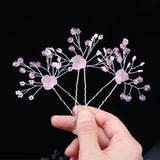 Pearl Crystal Bead Jewelry Bride Tiara Wedding U-Shape Hair Pins