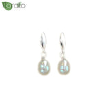 925 Sterling Silver Teardrop Pearl Earrings Wedding Jewelry