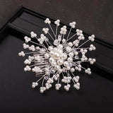 Crystal Beads Pearl Flower Headband Hair Comb for Girls