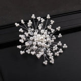 Crystal Beads Pearl Flower Headband Hair Comb for Girls