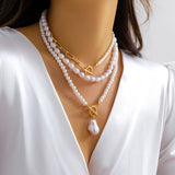 Pearl Multi-layer Beads Choker Necklace Minimalism Wedding Jewelry