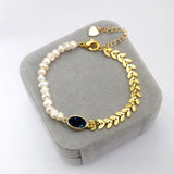Freshwater Pearl Agate Druzy Bracelet Necklace Set