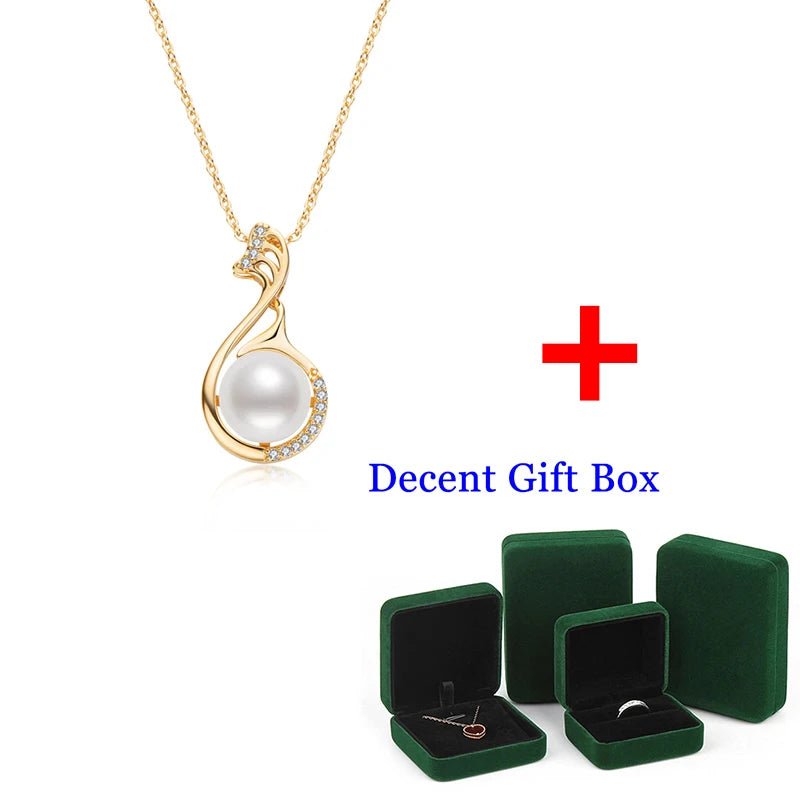 14K Wrapped Freshwater Pearl Necklace 9.5-10mm Pendant